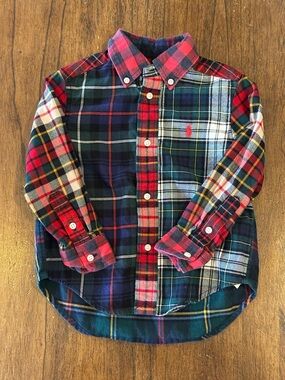 Polo Ralph Lauren Toddler 2T Patchwork Plaid Button Down Shirt Boys